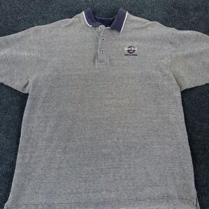 Vintage Hard Rock Cafe Polo Shirt Mens Large Blue Washington DC Made USA 90s